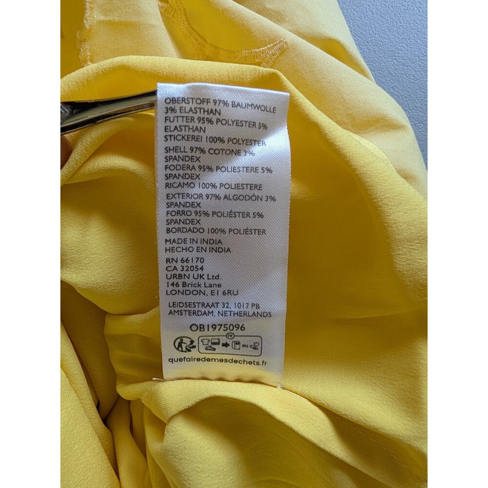 NWT By Anthropologie Cutwork Mini Shift Dress Size 4 Yellow #C3422 - Picture 8 of 8